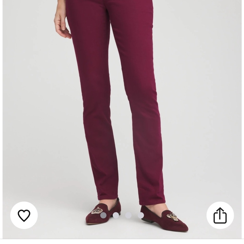Chico's Burgundy (Deep Chianti) Girlfriend Ankle Jeans